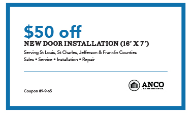 coupon for 50 dollars off new installation 16 x 7 foot door
